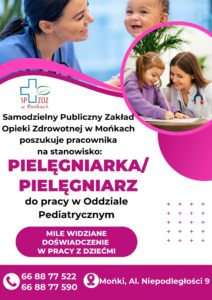 Poszukujemy PIELĘGNIARKI/PILĘGNIARZA do pracy w Oddziale Pediatrycznym