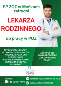 SP ZOZ w Mońkach zatrudni lekarza POZ